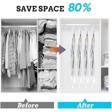 3'lü Askılı Vakumlu Hurç Elbise Torbası Kılıfı 145X70 105X70 90X60 Vakumlu Gamboç Kıyafet Koruma ve Saklama Çantası Dolap Düzenleyici Organizer