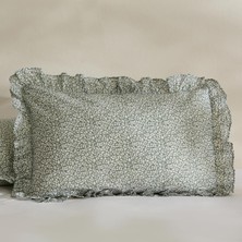 Fırfırlı 2'li Yastık Kılıfı Yeşil