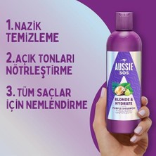 Aussie Sos Blonde & Hydrate Açık Renk Boyalı, Röfleli ve Gri Saçlar Için Mor Şampuan 500ML