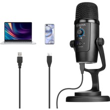 USB Kondansatörlü Mikrofon, BY-PM500 USB Stüdyo Mikrofonu, Windows, Mac ve Pc Için, Vokal, Youtube Akışı, Oyun, Konferans Çağrısı, Asmr, Podcast Video Kaydı Için