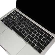 MacBook Klavye Koruyucu Silikon Kılıf Arapça Baskılı Uk-Ters L Enter Tipi Touchbar Pro 13-15 Inç A1706,A1989,A2159,A1707,A1990 Uyumlu,ince Hafif Yıkanabilir Silikon Klavye Filmi Siyah