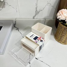 Lüks Şeffaf Makyaj Organizeri – Minimalist Masa Üstü Kozmetik, Kalemlik ve Takı Düzenleyici Kutusu