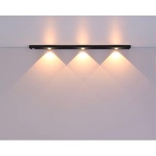 Hareket Sensörlü Ledli Gece Lambası, Parlaklık Ayarı Yapılabilir, 3000K-6000K, 3 Mod, Kablosuz, Merdiven Aydınlatması, USB Şarj Edilebilir Işık, LED Manyetik Lamba (Akasya - Siyah 60 Cm)