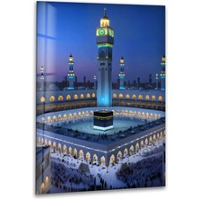 Myphotostation Gece Gökyüzünün Altında Kabe Dekoratif Temperli Cam Tablo, Modern Uv Baskılı Duvar Tablosu, Salon ve Ofis Için Şık Duvar Dekoru