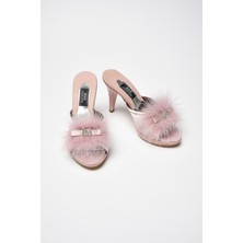 Miss Ayza Gc 175 Tüy ve Taş Detaylı Kadın Gelin Çeyizlik Hediyelik Ev Terliği