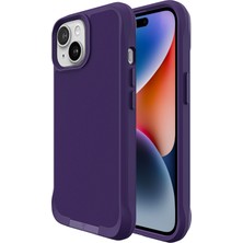 Bix iPhone 15 Vortex Magsafe Kılıf Stand Özellikli 3x Korumalı Mikro Fiber Iç Yüzey Koyu Mor