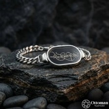 Design Ottoman Kuyumculuk Zincir Detaylı Gümüş Bileklik