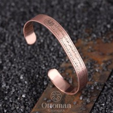 Design Ottoman Kuyumculuk Inşirah Yazılı Gümüş Erkek Kelepçe Bileklik