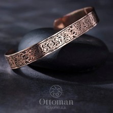 Design Ottoman Kuyumculuk Gravür Desenli Gümüş Erkek Bileklik