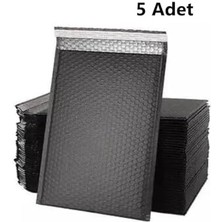 Balonlu Kargo Poşeti, Bantlı Siyah E Ticaret Poşeti 5 Adet, 25X35+5