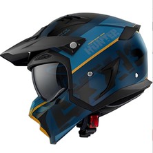 Axxis Motosiklet Kaskı Hunter Sv Block C3 Matt Yellow Sport Moduler Kask Off-Road