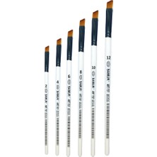 6'lı Yan Kesik Sentetik Akrilik ve Yağlı Boya Fırça Seti