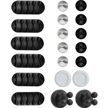 20 Parça Kablo Tutucu Seti | Yapışkanlı Kablo Klipsi | Masa Üstü Kablo Düzenleyici | Şarj Kablosu, Kulaklık, Usb, Hdmı, Mouse Kablosu Için | Ofis & Ev Kullanımı | Kablo Yönetimi Çözümü