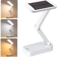 Güneş Enerjili Solar Masa Lambası, 3 Modlu, Işık Gücünü Kısabilme ve Açabilme USB Şarj Edilebilir Taşınabilir Esnek Kaz Boynu 8led Kitap Okuma Aydınlatması, Yatak Başı Okuma Lambaları