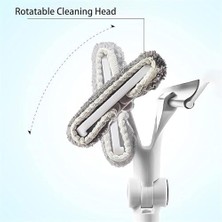 Döner Başlıklıteleskopik Camsil, Çekçek, Cam Silme Aparatı, Mop Gri (NKS131)