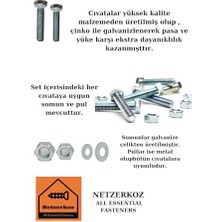 1600 Parça 17 Çeşit Altıgen Başlı Çelik Cıvata, Somun, Pul Seti