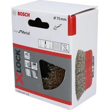 Professional 1 x Dalgalı Tencere Fırçası Clean (Metal, X-Lock, Ø 75 Mm, Tel Kalınlığı 0,3 Mm, Çap 115 Mm, Açılı Taşlama Makinesi Aksesuarı)