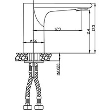 Fotoselli Lavabo Bataryası (Çift Su Girişli/elektrikli+Pilli) Krom