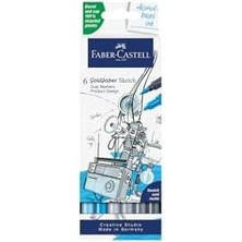 Gofa Ürün Tasarım Markör Seti, 6’lı, Çift Uçlu, 0.6 mm  Uç, Kalıcı Mürekkep, Alkol Bazlı, Geri Dönüşümlü Gövde