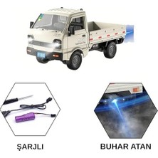 Uzaktan Kumandalı Rc Kamyonet, Işıklı, Buhar Atan, Şarjlı Iş Makinesi Araç Yük Taşıma Aracı Kamyonet (Beyaz)