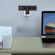 Yeni Nesil 3'lü Duvar Priz Akım Korumalı Priz 3 x Usb, 1 x Type-C 20W Pd Giriş Ofis Ev Okul