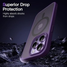 16 Pro Max Için Manyetik Kılıf  [askeri Sınıf Düşme Koruması] Yarı Saydam Arkası Mat Darbeye Karşı Dayanıklı Silikon Kamera Korumalı Telefon Kılıfı