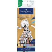 Gofa Moda Markör Seti, 6’lı, Çift Uçlu, 0.6 mm  Uç, Kalıcı Mürekkep, Alkol Bazlı, Geri Dönüşümlü Gövde