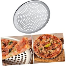 Pizza Pişirme Tepsisi Çok Amaçlı Büyük Boy Çelik Delikli Tepsi Dayanıklı Metal Fırın Tepsisi 36 cm