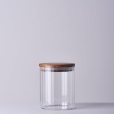 Linens Stripe Roller Cam-Akasya Kapak 10X10X13 cm Kavanoz