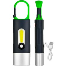 USB Type-C Şarjlı LED Anahtarlık | 3W + Cob Işık, 400 Lümen, Karabinalı, Mini Torch, Taşınabilir Şarj Edilebilir El | Kamp, Acil, Kullanım Için