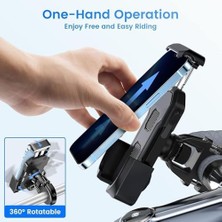 Telefon Tutucu Askısı, Evrensel Titreşim Önleyici Telefon Kelepçesi, 4.7'' ile 7'' Arası Akıllı Telefonlar ile Uyumlu, Bisiklet, Motosiklet, Bebek Arabası Için