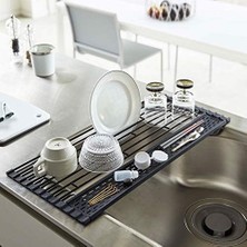 5058 Tower Katlanabilir Bulaşıklık, Siyah, Çelik/silikon, Minimalist, 42 x 26 x 0,8 cm