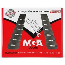 Mga Iki Ağız Açık Anahtar Takımı 8’li Set, Krom Vanadyum Çelik, Ev ve Araç Tamiri Için Dayanıklı Anahtar Seti