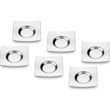 Juno 6'lı Çelik Çay Tabağı