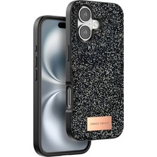 CP120 iPhone 16 Plus Bright Simli Kapak - Siyah Modern Asır (3927)