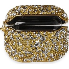 Airpods 3 (3.nesil) Mira Taşlı Kılıf - Gold Modern Asır (4938)