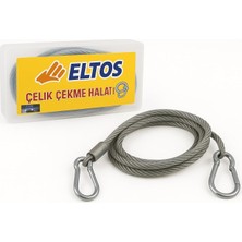 Çelik Çekme Halatı, 3,5 Metre, 6‑8 mm Kalınlık, Izoleli, Dayanıklı Araç Kurtarma Halatı, Oto Yük Çekme Halatı, Güvenli ve Uzun Ömürlü Kullanım