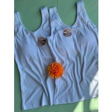 Veloure Kadın Atlet Südyenli V Yaka Modal 3 Adet  Beyaz Renk Pedli Atlet-Bluz-T-Shirt (Kota)