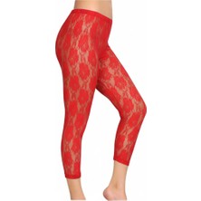 Lonca Tekstil Dantel Detaylı Şık Tayt