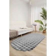 Sere Serpe Bubble Oval Yumuşak Peluş Kaymaz Salon Oturma Odası Balkon Halısı Yolluk
