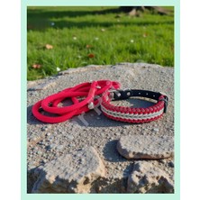 Elar Aksesuar Isimli El Yapımı Paracord ve Deri Köpek Boyun Tasması & Gezdirme Kayışı – Örgü Strong 001