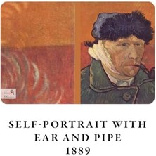 Retronote Self-Portrait Series Iı - A6, Van Gogh 4'lü Defter Seti V, Çizgisiz, Toplam 192 Sayfa, Her Biri 48 Sayfa, Tel Dikiş, Esnek Kapak, Oval Kenar, Tuval Doku, 60 Gram, Sarı Krem Renk