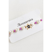 Marsilyan Kaplumbağa Boncuk Inci Makrome Ip Bileklik