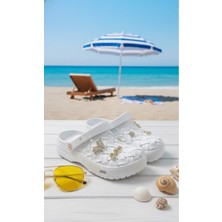 Slipcat Calx Kadın Kaydırmaz Sandalet Crocs Terlik Beyaz Renkli Ultra Hafif Kapalı Üst Model