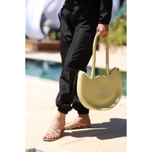 NS Tasarım Sarı Hasır Plaj Çantası