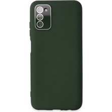CP120 Samsung Galaxy A03S Kılıf Lansman Glass Kapak - Koyu Yeşil Modern Asır (3927)