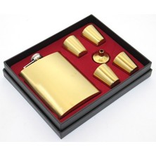 Açıklama Paslanmaz Çelik 4 Shot Bardaklı Matara Seti 1. Sınıf Malzeme