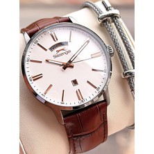 Slazenger Deri Kordon Takvimli Kadran 10 Atm Suya Dayanıklı 2 Yıl Garantili Erkek Kol Saati N2562.04