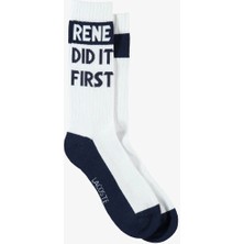 Lacoste Unisex Baskılı Lacivert Çorap