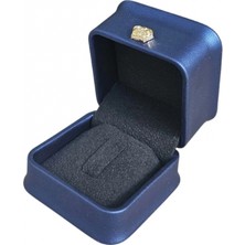Özer Kutu Deri Yüzük Kutusu Lüks (Mavi)